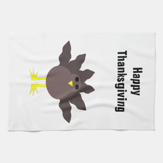 感謝祭おもしろいトルコのカスタマイズ可能なキッチントウ キッチンタオル (横)