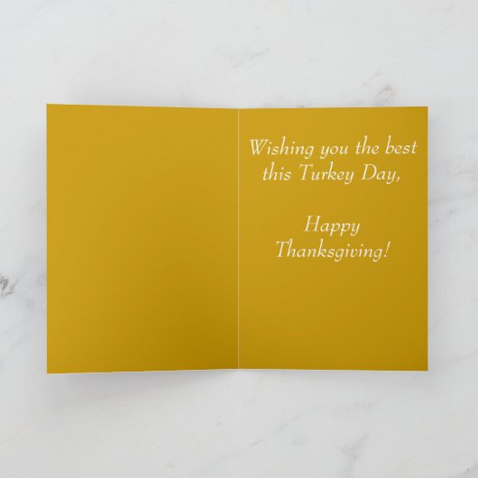 感謝祭おもしろいトルコのグリーティングカード シーズンカード (内部)