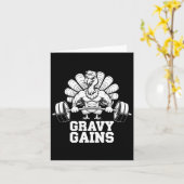 感謝祭おもしろいトルコのグレービーがモチベーションを上げるG カード (黄色い花)