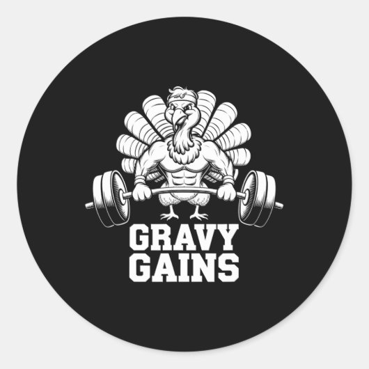 感謝祭おもしろいトルコのグレービーがモチベーションを上げるG ラウンドシール (正面)