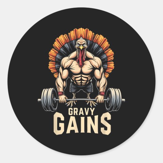 感謝祭おもしろいトルコのグレービーがモチベーションを上げるG ラウンドシール (正面)