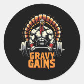 感謝祭おもしろいトルコのグレービーがモチベーションを上げるG ラウンドシール (正面)