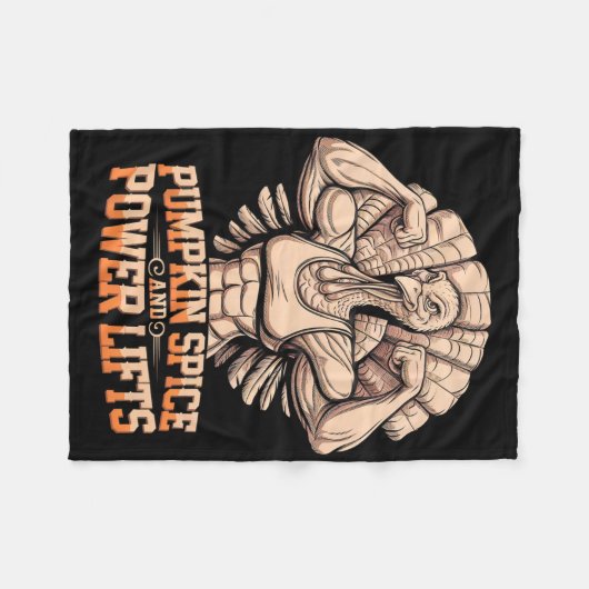 感謝祭おもしろいトルコのパワーリフティングジムトレーニング フリースブランケット (正面(横))