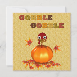感謝祭おもしろいトルコインパンプキン招待状 招待状