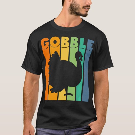 感謝祭おもしろいトルコデザイン男性へ、女性&女性 Tシャツ (正面)