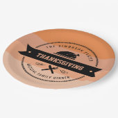 感謝祭おもしろいトルコパーソナライズされた ペーパープレート (アングル)