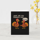 感謝祭おもしろいトルコベジタリアンおもしろいジョーク私 カード (黄色い花)