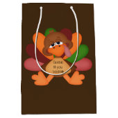 感謝祭おもしろいトルコ中抱き枕 ミディアムペーパーバッグ (正面)