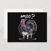 感謝祭おもしろいトルコ牛モー秋 シーズンポストカード (正面/裏面)