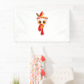 感謝祭おもしろいトルコ顔インディアン羽毛頭 横断幕 (インサイチュ)