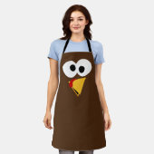 感謝祭おもしろいトルコ顔 エプロン (着用した状態)