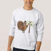 感謝祭おもしろいトルコ食べピザ スウェットシャツ (正面)