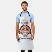 感謝祭おもしろいトルコ – 饗宴の女王 エプロン (着用した状態)