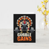 感謝祭おもしろいトルコGobble Goble Gymトレーニング カード (黄色い花)