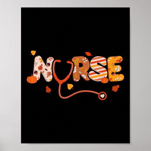感謝祭おもしろいナースターキーデイ秋ラブRN E ポスター (正面)