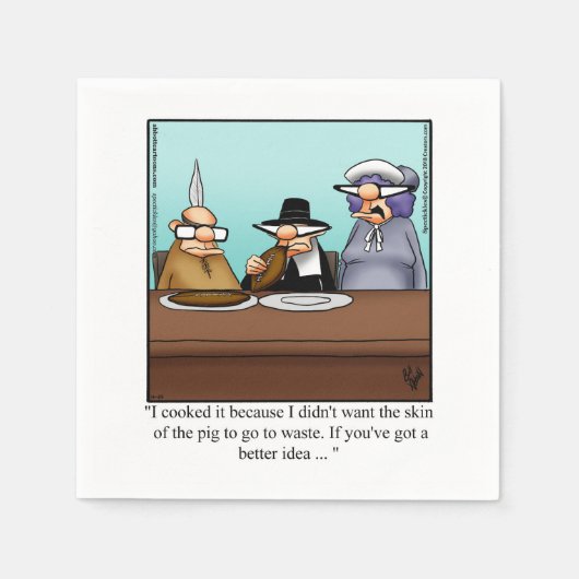 感謝祭おもしろいパーティーナプキン スタンダードカクテルナプキン (正面)