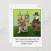 感謝祭おもしろいユーモアのはがき シーズンポストカード (正面/裏面)