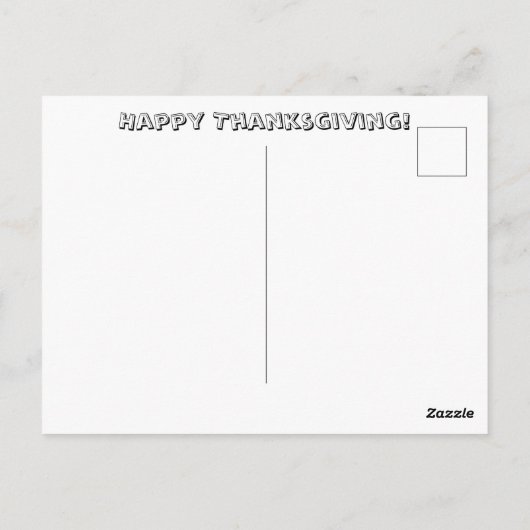 感謝祭おもしろいユーモアのはがき ポストカード (裏面)