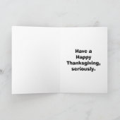 感謝祭おもしろいユーモアのグリーティングカードの斑点 シーズンカード (内部)