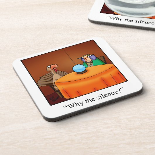 感謝祭おもしろいユーモアのコースターセット斑点 コースター (左側)