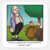 感謝祭おもしろいユーモアのシール スクエアシール (正面)