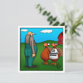 感謝祭おもしろいユーモアのディナー招待状 招待状 (スタンド正面)