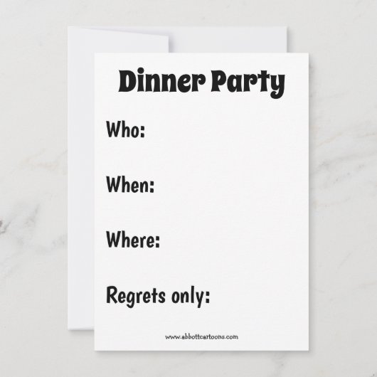 感謝祭おもしろいユーモアのディナー招待状 招待状 (裏面)