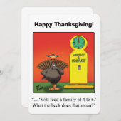 感謝祭おもしろいユーモアグリーティングカード シーズンカード (正面/裏面)