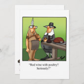 感謝祭おもしろいユーモアホリデーカード シーズンカード (正面/裏面)