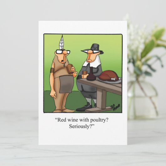 感謝祭おもしろいユーモアホリデーカード シーズンカード (スタンド正面)