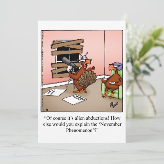 感謝祭おもしろいユーモアホリデーカード シーズンカード (スタンド正面)