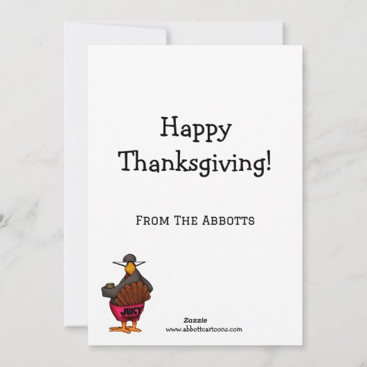 感謝祭おもしろいユーモアホリデーカード シーズンカード (裏面)