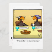 感謝祭おもしろいユーモアホリデーカード シーズンカード (正面/裏面)