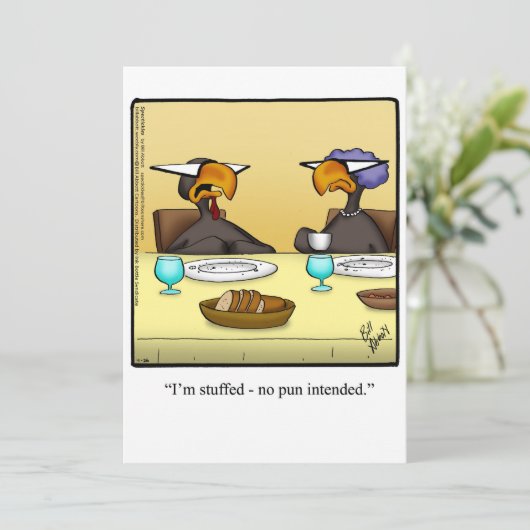 感謝祭おもしろいユーモアホリデーカード シーズンカード (スタンド正面)