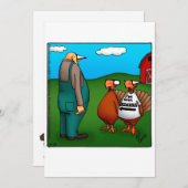 感謝祭おもしろいユーモアホリデーカード シーズンカード (正面/裏面)