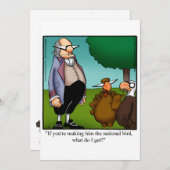 感謝祭おもしろいユーモアホリデーカード シーズンカード (正面/裏面)