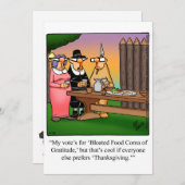 感謝祭おもしろいユーモアホリデーカード シーズンカード (正面/裏面)