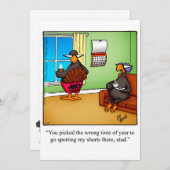 感謝祭おもしろいユーモアホリデーカード シーズンカード (正面/裏面)