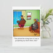感謝祭おもしろいユーモアホリデーカード シーズンカード (スタンド正面)