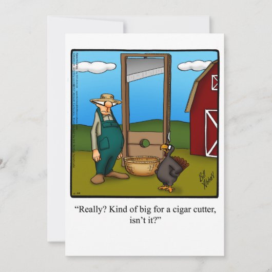 感謝祭おもしろいユーモアホリデーカード シーズンカード (正面)