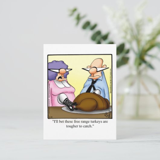 感謝祭おもしろいユーモアホリデーハガキ ポストカード (スタンド正面)