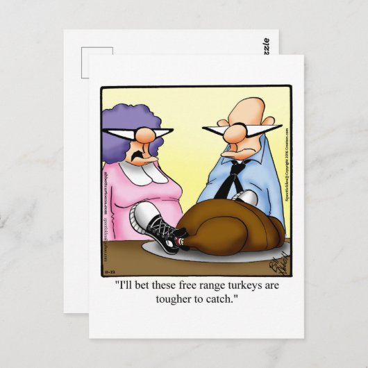 感謝祭おもしろいユーモアホリデーハガキ ポストカード (正面/裏面)