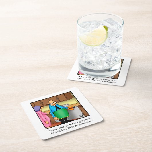 感謝祭おもしろいユーモア紙パーティーコースター スクエアペーパーコースター (インサイチュ)