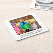 感謝祭おもしろいユーモア紙パーティーコースター スクエアペーパーコースター (アングル)