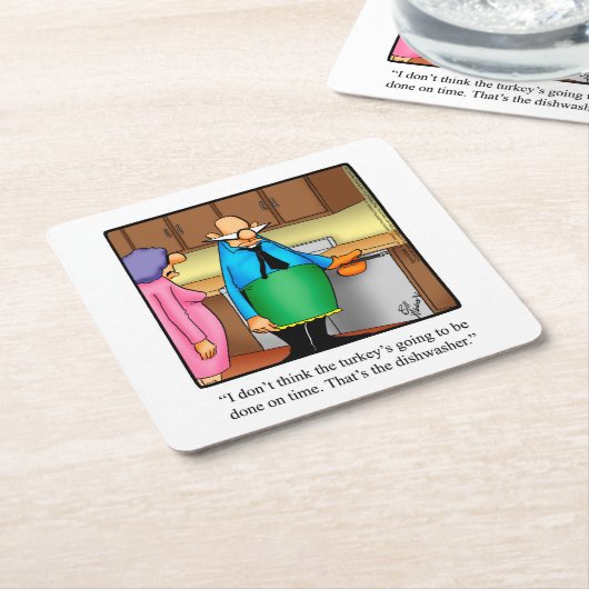 感謝祭おもしろいユーモア紙パーティーコースター スクエアペーパーコースター (アングル)