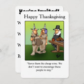 感謝祭おもしろいユーモア「安いワイン」招待状 招待状 (正面/裏面)