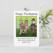 感謝祭おもしろいユーモア「安いワイン」招待状 招待状 (スタンド正面)