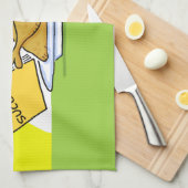 感謝祭おもしろいローストターキー漫画キッチン キッチンタオル (四つ折り)