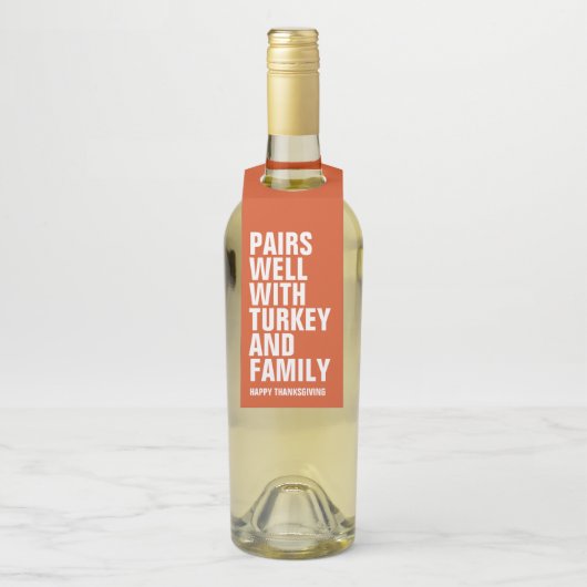 感謝祭おもしろいワイン ボトルネックタグ (ボトル)