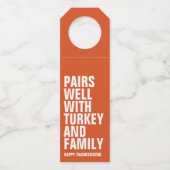 感謝祭おもしろいワイン ボトルネックタグ (正面)